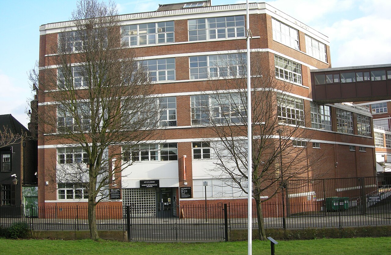 The entrance to the London Metropolitan Archives building in Clerkenwell.