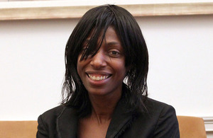 Sharon White in a formal portrait photograph.
