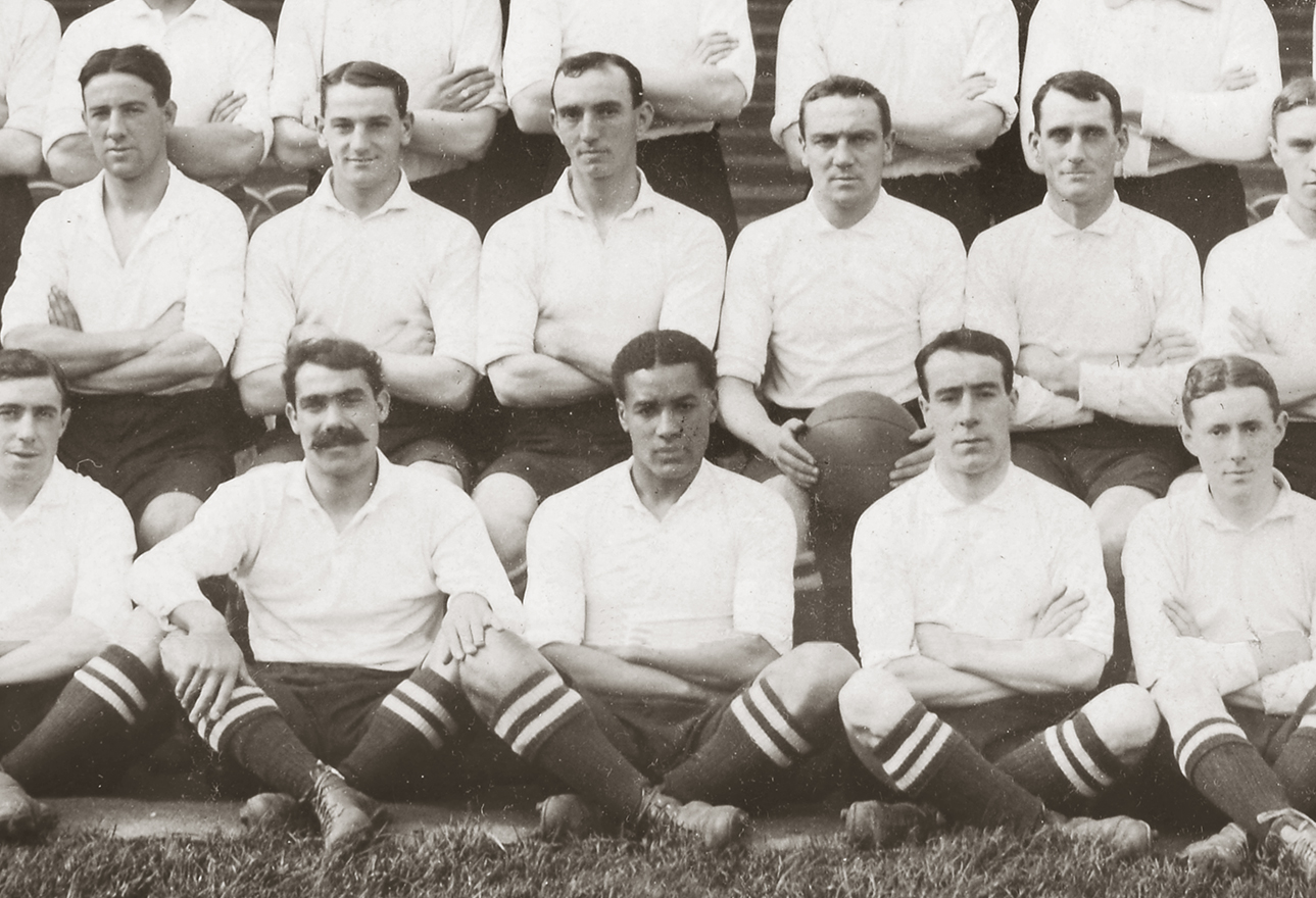 Tottenham Hotspur team photograph from 1909, with Walter Tull seated in the centre of the front row.